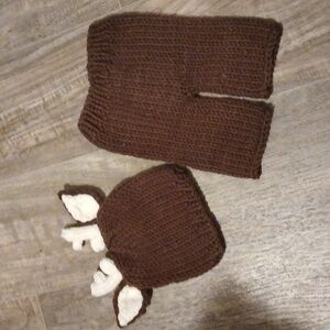 New newborn crocheted deer hat and pants